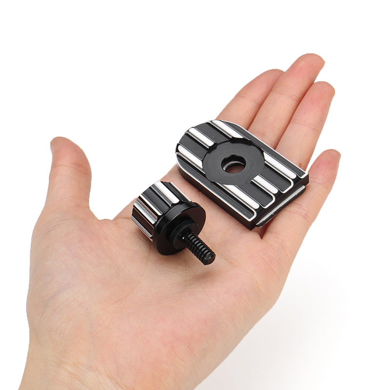 CNC Beveled Seat Bolt Tab Screw Mount Knob Cover Set For Harley Dyna FXDF FXDL