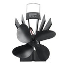 4 Blades Heat Powered Stove Fireplace Fan W/ Thermometer for Wood Log Burning Burner Stove