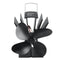 4 Blades Heat Powered Stove Fireplace Fan W/ Thermometer for Wood Log Burning Burner Stove