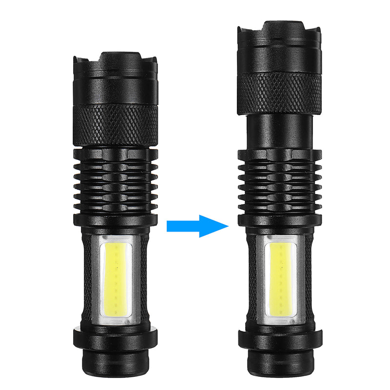 Mini T6 COB LED Flashlight Torch USB Lamp Zoomable Penlight 14500 4 Mode