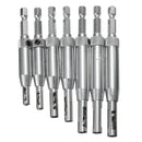 Drillpro 7pcs HSS Self Centering Hinge Drill Bit Door Window Cabinet Woodworking Hole Puncher