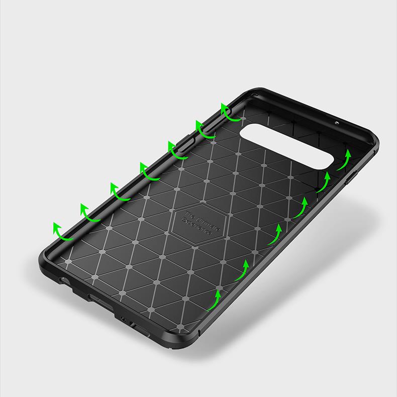 Bakeey Protective Case For Samsung Galaxy S10 Plus 6.4 Inch Slim Carbon Fiber Fingerprint Resistant Soft TPU Back Cover