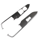 2Pcs Car Carbon Fiber Window Control Switch Panel Frame Cover Trim For Ford Mustang 15-17