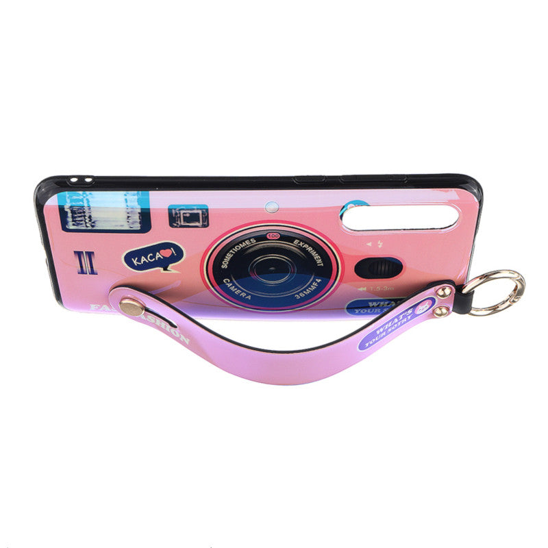 Bakeey Blue Ray Wrist Strap Shockproof Soft Silicone Protective Case for Xiaomi Mi9 / Mi9 Transparent Edition