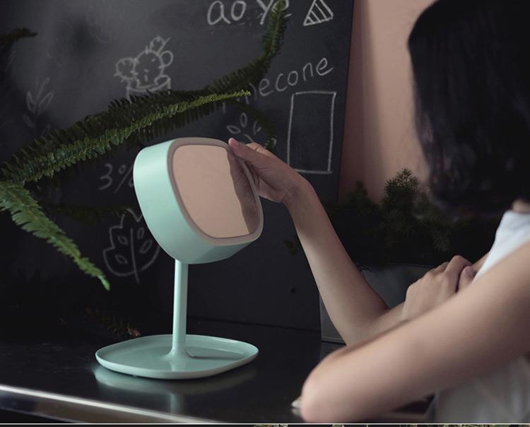 MUID Makeup Mirror Desk Lamp Table Dressing Mirror Bedside Night Lamp Princess Makeup Mirror LED Lamp Night Light
