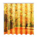 71''x71'' Autumn Deciduous Forest Waterproof Polyester Shower Curtains With Hooks