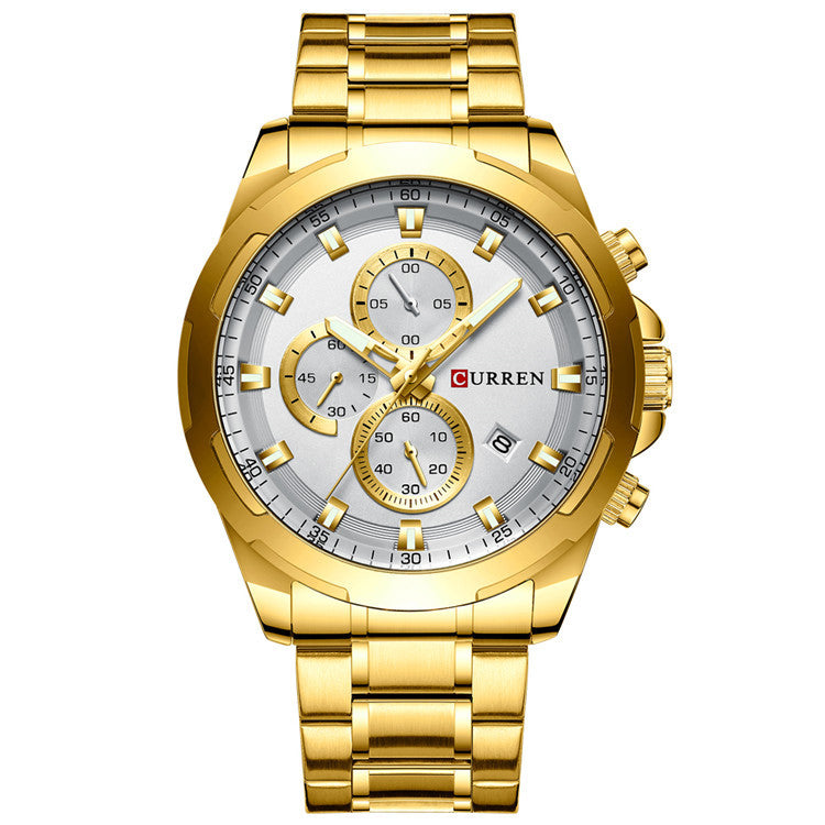 CURREN 8354 Calendar Auto Date Display Men Watch Stainless Steel Band Quartz Watch