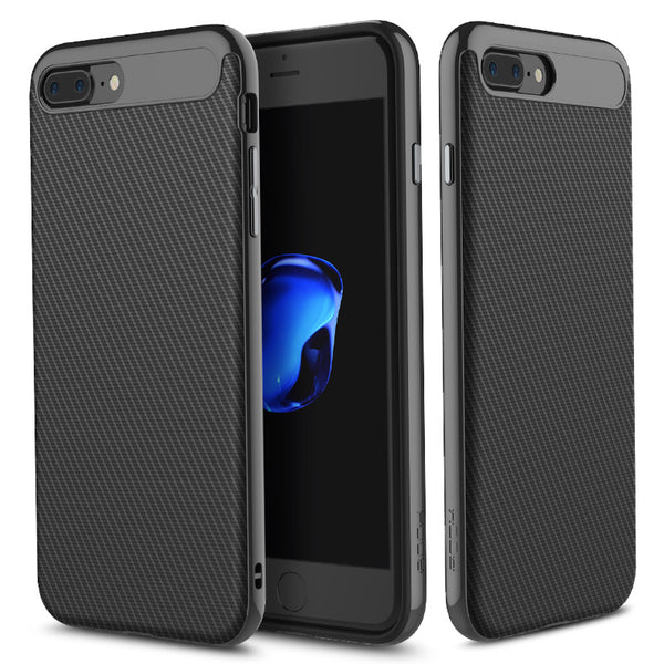 Rock Carbon Fiber Texture TPU PC Case For iPhone 7 Plus/8 Plus
