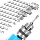 Drillpro 20PCS Drill Bit Set 10PCS Router Bits Woodworking File Rasp Drill Bit 1/8 Inch Shank and 10PCS Router Burrs Embossed Grinding Head 1/4 Inch Shank for DIY Woodworking Carving Drilling