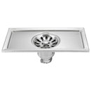 200x100mm Stainless Steel Rectangle Shower Floor Drain Removable Strainer Linear Quick Drain Grate