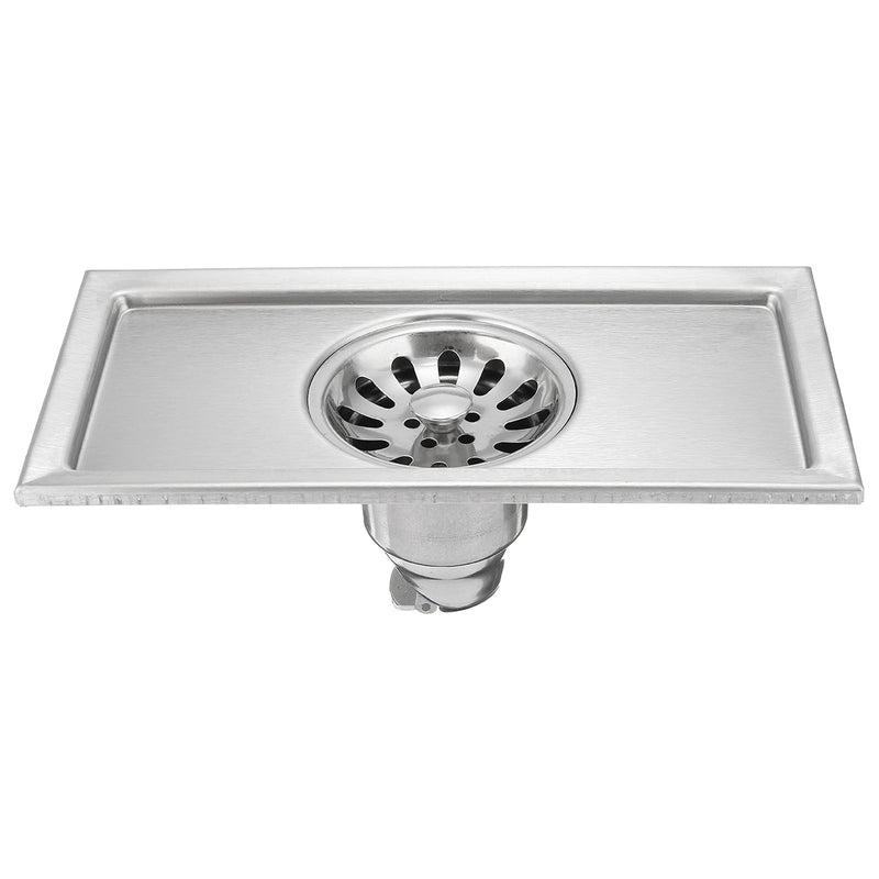 200x100mm Stainless Steel Rectangle Shower Floor Drain Removable Strainer Linear Quick Drain Grate