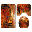 1.8M Maple Prints Bath Shower Curtain Fabric Bathroom Decor Set with 12 Hooks
