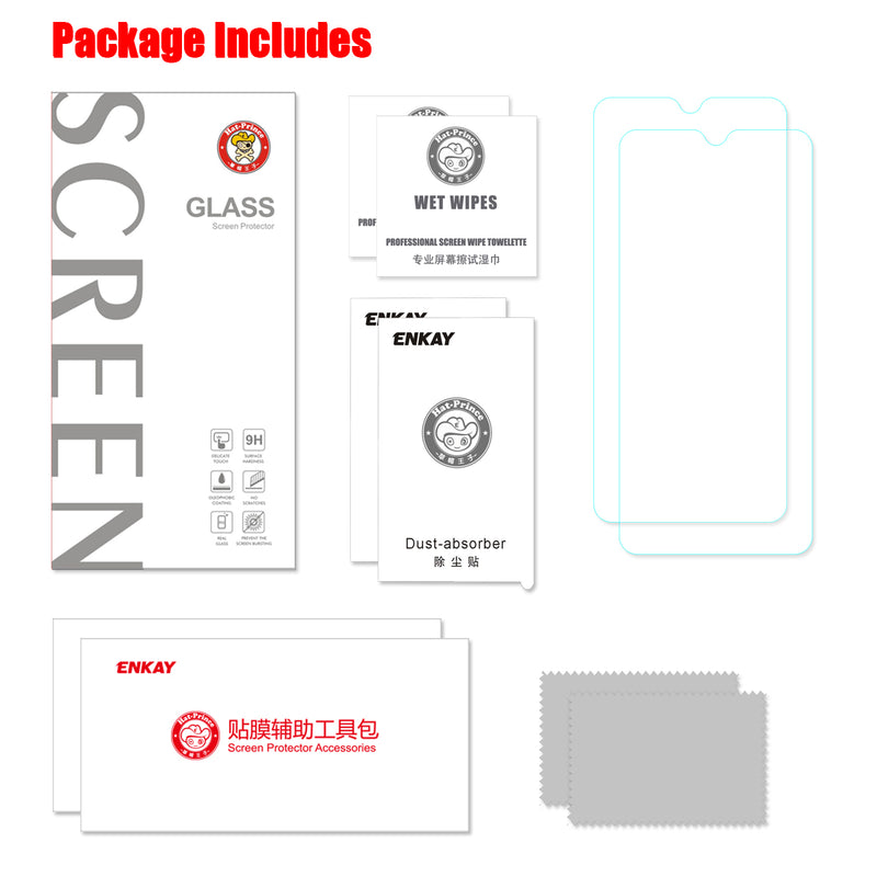 Enkay 2PCS 9H 2.5D Anti-explosion Anti-scratch Clear Tempered Glass Screen Protector for Xiaomi Mi 9T / Xiaomi Mi9T Pro / Xiaomi Redmi K20 / Redmi K20 Pro