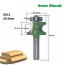 Drilpro 5pcs 8mm Shank Round Over Router Bit 1/4 to 5/8 Inch Woodworking Edging Router Chisel Groove Cutter
