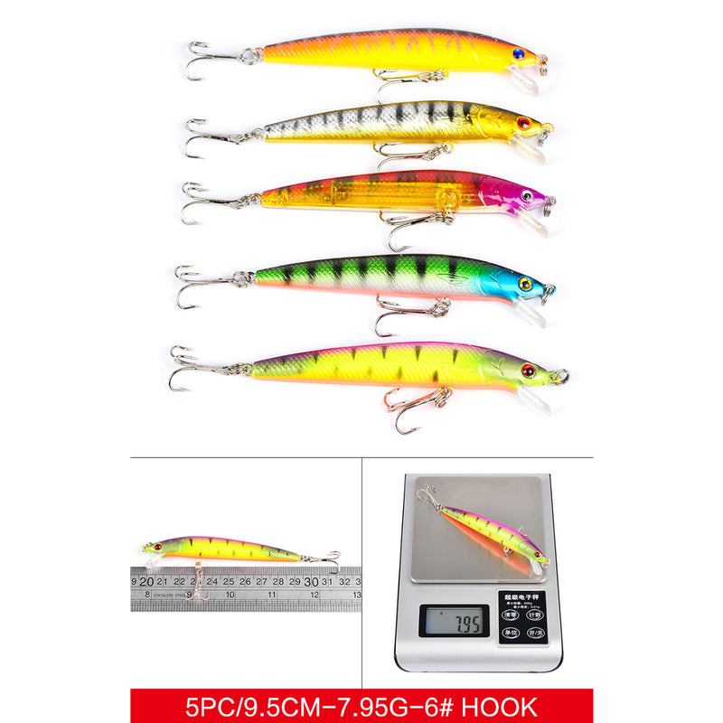 ZANLURE 43PCS Mixed Models Fishing Lure Multi Colors Minnow Lure Crank Bait Tackle Set
