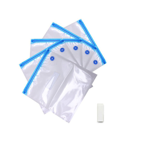 10Pcs/Set Reusable Vacuum Storage Bag Food Air Vacuum Compressed Bag w/ Sealing Clips for Clothes Food Storage Organizer