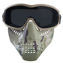 Wosport Tactical Glasses+Half Face Mask Removable Outdoor CS Military Protective Mask
