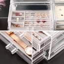 Acrylic 3 Layers Velvet Jewelry Box Display Holder Desktop Pendant Ring Earring Organizer Space Saving Jewelry Makeup Storage Case