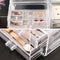 Acrylic 3 Layers Velvet Jewelry Box Display Holder Desktop Pendant Ring Earring Organizer Space Saving Jewelry Makeup Storage Case