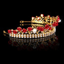 Rose Crystal Rhinestone Bridal Tiara Wedding Jewelry Princess Crown Prom Hair Tiara