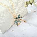 African Coconut Tree Earring Necklace Set Rhinestone Tropical Style Jewelry Set For Women