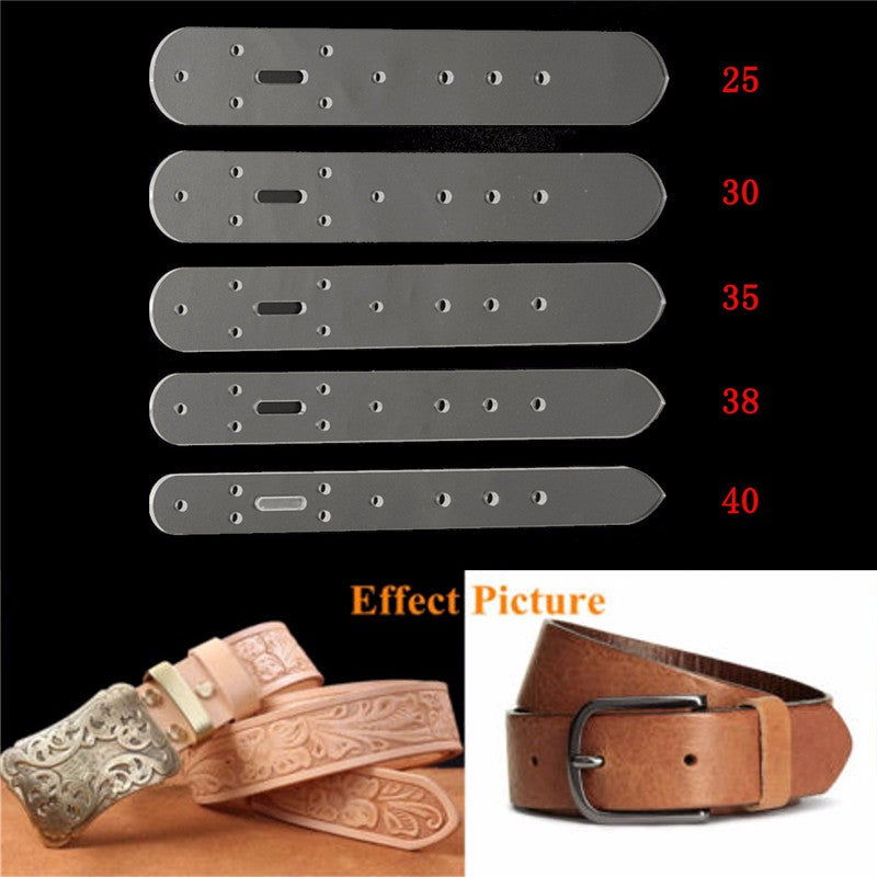 5pc Leather Craft Acrylic Belt Billet Buckle Head End Templates Tool Set