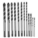 Drillpro 10pcs 1/8 1/4 5/16 3/8 1/2 Masonry Drill Bits Twist Drill Set for Tile Brick Cement Concrete