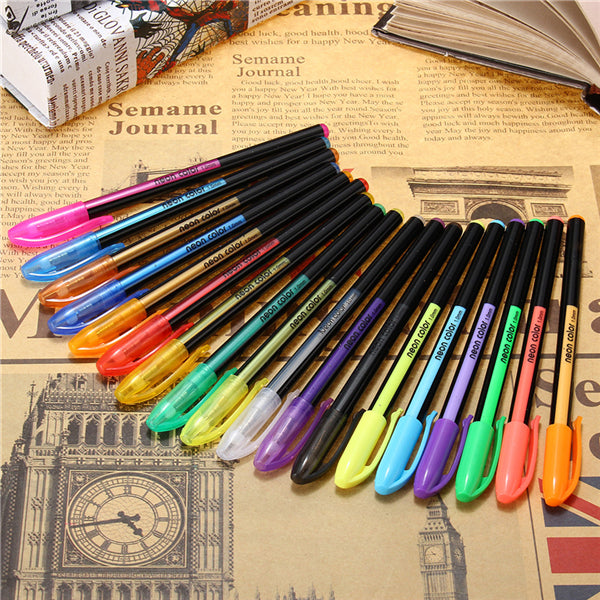 18 Pcs Color Gel Pen Set Adult Coloring Book Ink Pens Drawing Painting Craft Art