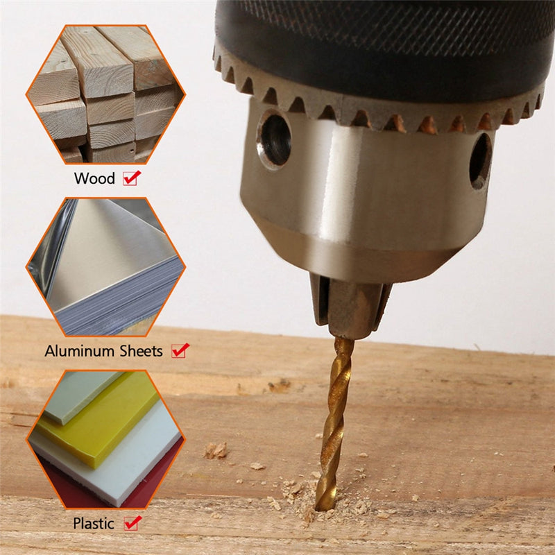 60 PCS 1.0mm-3.5mm HSS Twist Drill Bit Set Titanium Multi Drill Bits Metal Tools