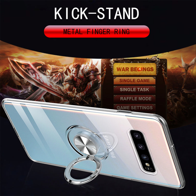Bakeey Clear Ring Grip Stand Magnetic Adsorption Protective Case For Samsung Galaxy S10