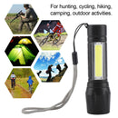 Portable T6 COB LED Flashlight Zoomable Torch 18650 Light Lamp