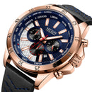 MEGIR 2103 Military Chronograph Calendar Luminous Men Wrist Watch Leather Strap Quartz Watch