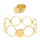 Unique Heart Finger Rings Stackable Multilayer 2 in 1 Dual Purpose Ring Bracelet for Women