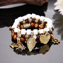 Charm Multilayer Tassel Bracelets Leaf Anchor Bracelet Love Heart Gift for Women