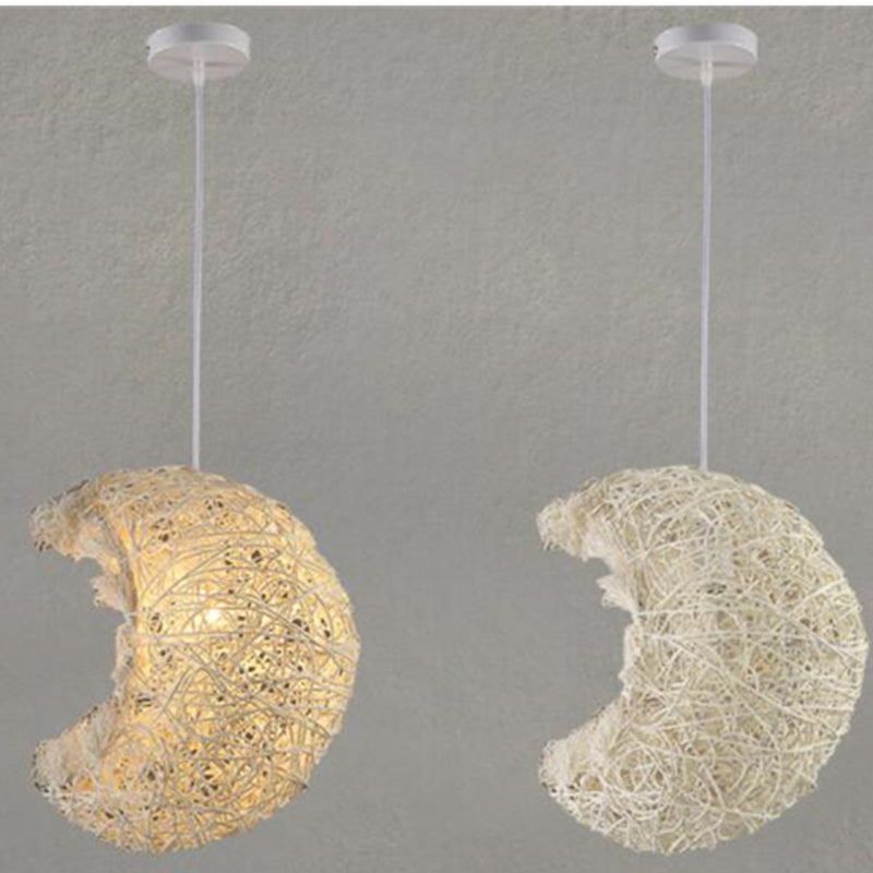 Modern Moon Rattan Light  Pendant Lamp Ceiling Light Romantic Home Decoration