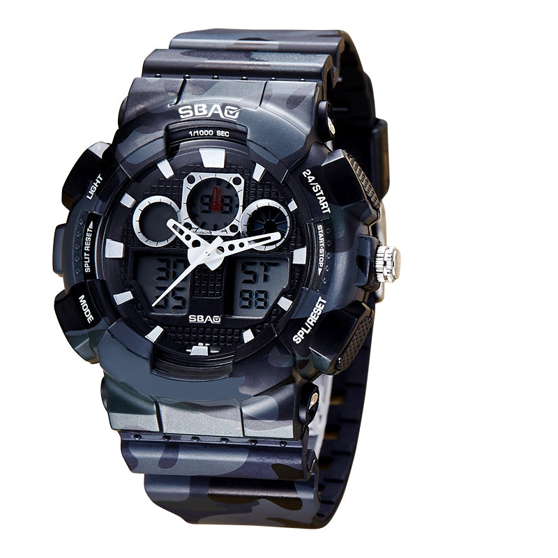SBAO S8017-1 Dual Display Digital Watch Men Backlight Stopwatch Alarm Waterproof Sport Watch
