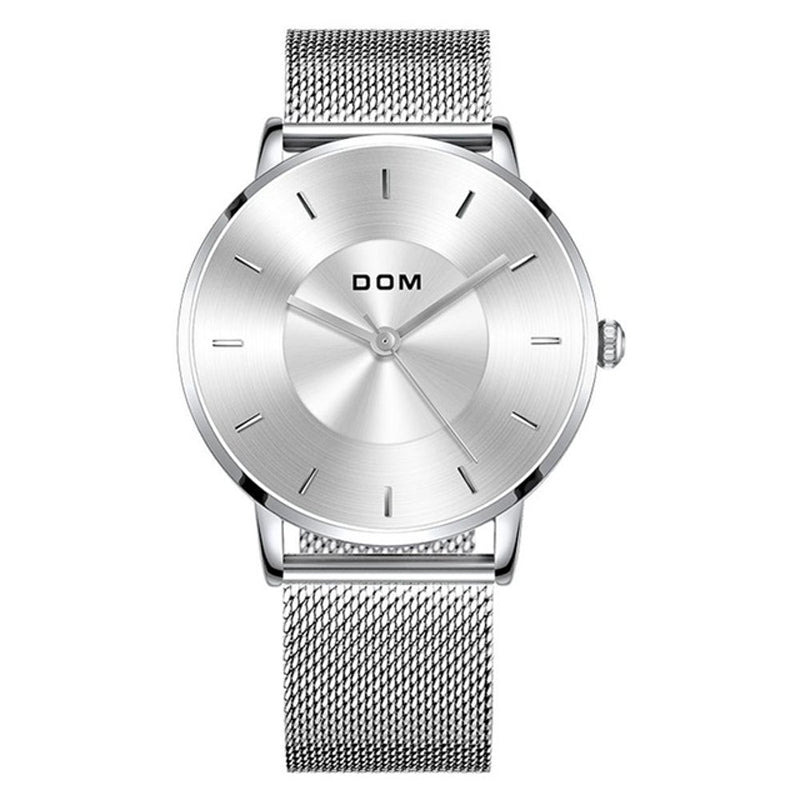 DOM M-1289BK Fashion Men Watch Light Luxury Slim Dial Waterproof Quartz Watch