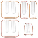 Glass Vase Flower Holder Plant Container Metal Line for Decorations