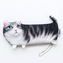 WAM PC-08 Simulation Cat Pencil Case School Stationery Pen Bag Multifunctional Cosmetic Bag