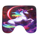 3PCS Colorful Horse Bathroom Non-Slip Pedestal Rugs Pads Lid Toilet Seat Covers Bath Mats