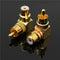 2pcs Brass Right Angle RCA Adapter Male to Female Plug Connector