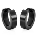 Anti Allergy Titanium Steel Circle Round Earrings (Black,1 pair)