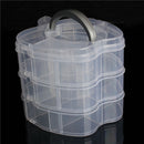3 Layers Portable Clear Plastic Case Makeup Organizer Nail Decoration Storage