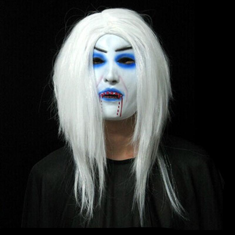 White Hair Bleeding Mask Ghost Festival Halloween Mask Masquerade Mask Party Supplies Props