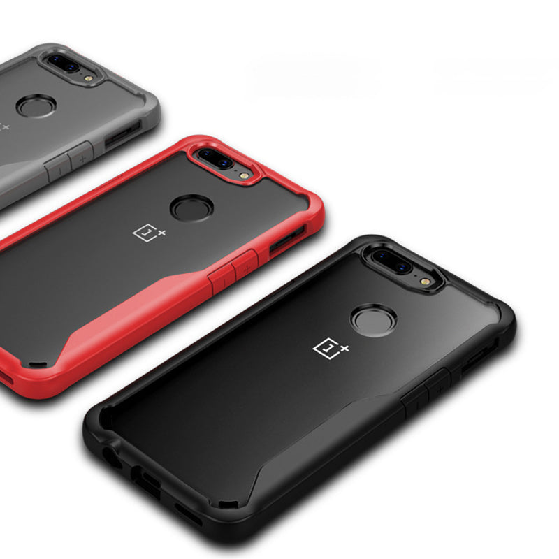 Bakeey Luxury Transparent Anti Fingerprint Soft Silicone Acrylic Back Protective Case For OnePlus 5T