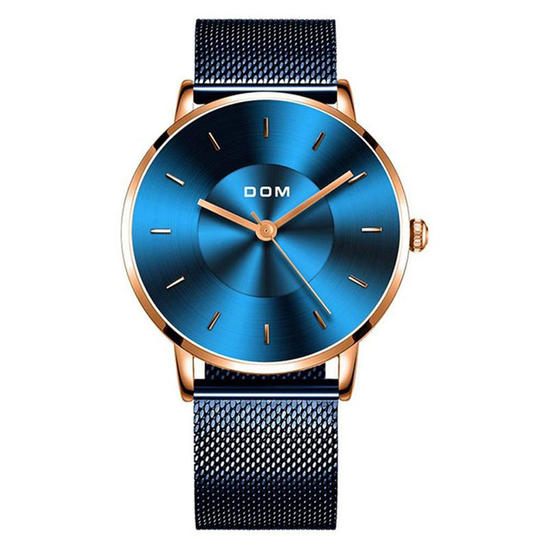DOM M-1289BK Fashion Men Watch Light Luxury Slim Dial Waterproof Quartz Watch
