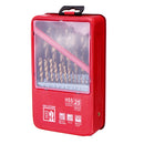 Drillpro 25Pcs M2 HSS 6542 Twist Drill Bit Set 1-13mm Titanium Coated Drill Bit with Metal Box for Wood Metal Drilling