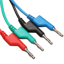 DANIU 4pcs 1M 4mm Banana to Banana Plug Soft Silicone Test Cable Lead for Multimeter 4 Colors