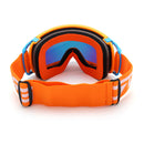 Motorcycle Racing Anti Fog Goggles Dual Lens Outdooors Snowboard Ski Snowboard Dumb Orange Frame