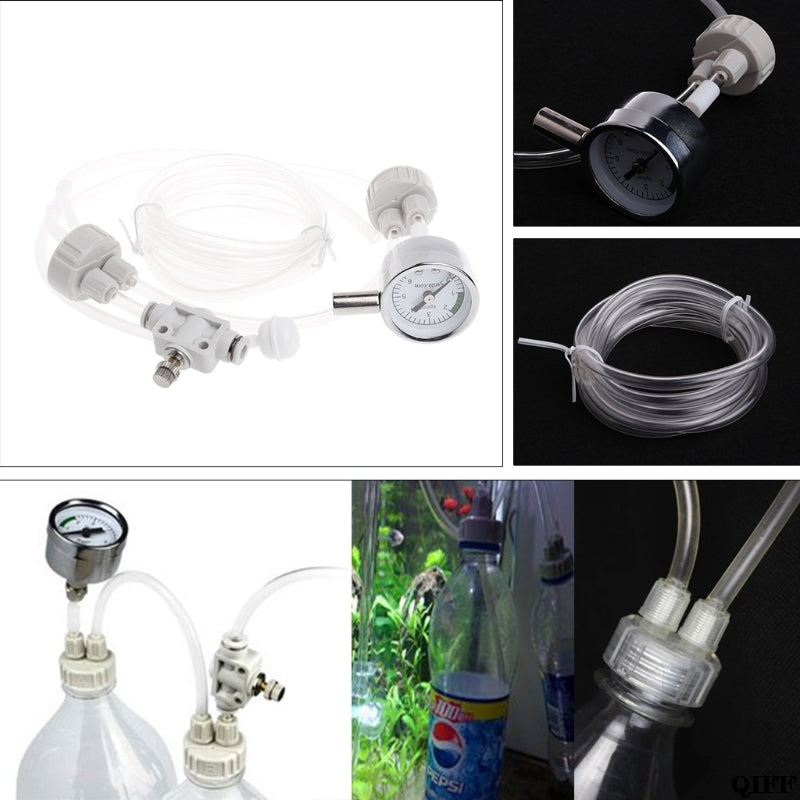 CO2 Generator System Kit With Pressure Air Flow Adjustment  Plant Fish Aquarium Co2 Valve Diffuser